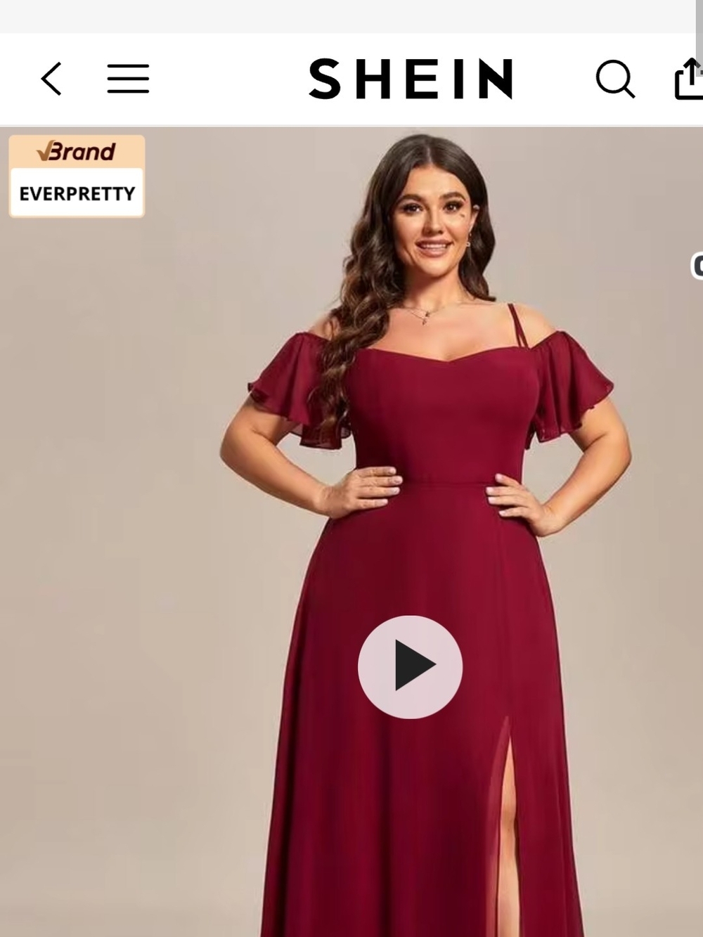 Ever Pretty Wine One-Shoulder Evening Gown